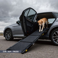 HKM-2996797 Portable Dog Ramp for Car - 71" Long, 19.5" Wide, Non-Slip Surface, Supports Up to 250 lbs