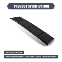 HKM-2996797 Portable Dog Ramp for Car - 71" Long, 19.5" Wide, Non-Slip Surface, Supports Up to 250 lbs