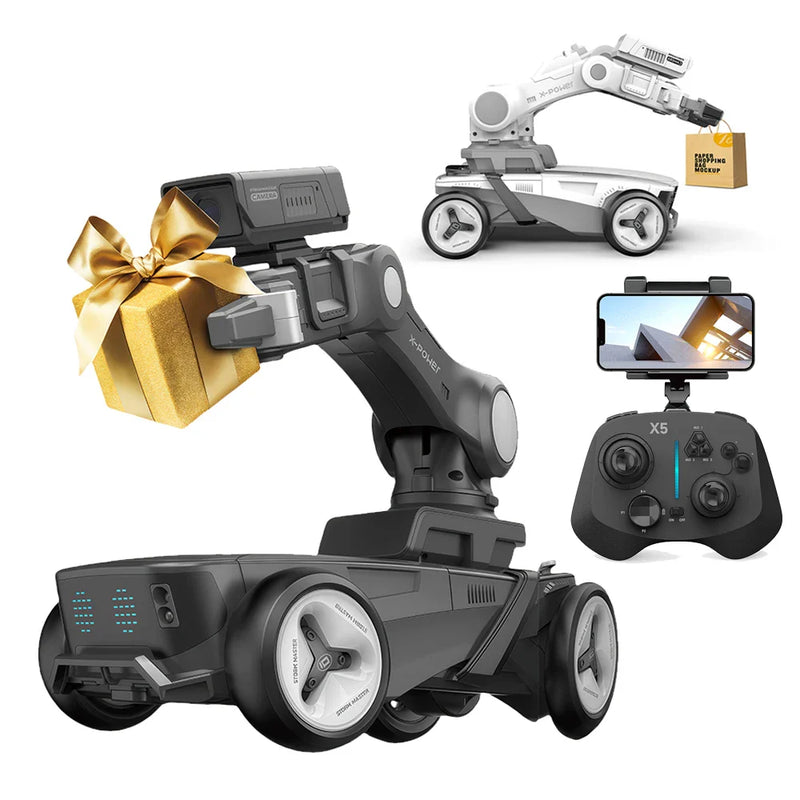HKM-299731 2.4G RC Intelligent Robotics Arm Car with Obstacle Avoidance and Integrated Camera