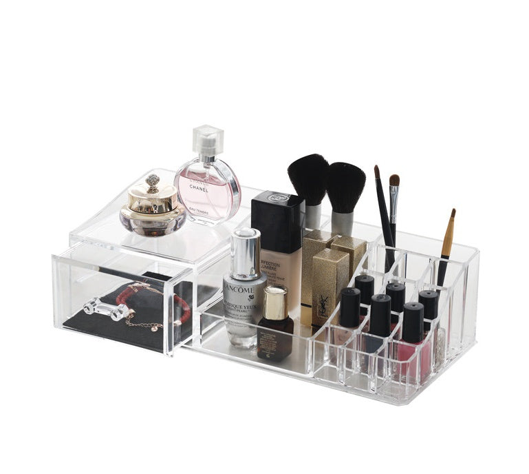 HKM-299731 Large Capacity Transparent Cosmetic Storage Box – Organize Jewelry, Masks, Lotion & Lipstick