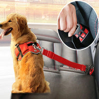 HKM-2998205 Adjustable Pet Car Safety Belt for Dogs and Cats - Durable Nylon Clip Harness for Vehicle Restraint