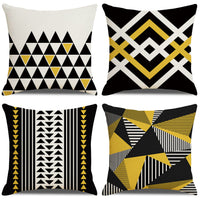 HKM-299859 Geometric Abstraction Polyester Hemp Throw Pillow Cover - 45x45cm