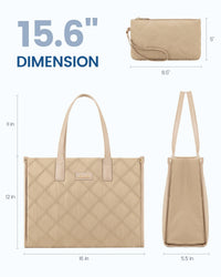 HKM-299859 Quilted Large Tote Hand Bag for Work and School – Versatile Laptop Purse for Office Use