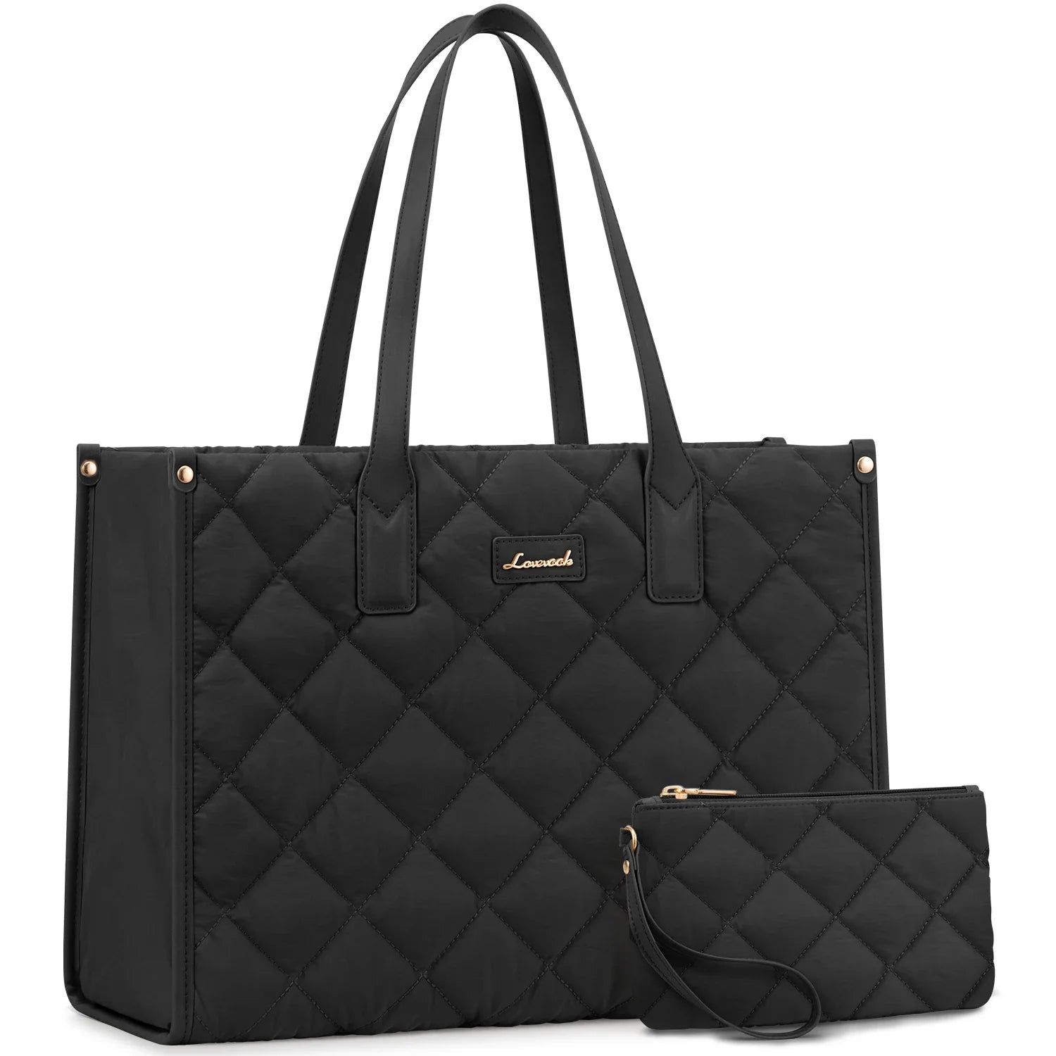 HKM-299859 Quilted Large Tote Hand Bag for Work and School – Versatile Laptop Purse for Office Use