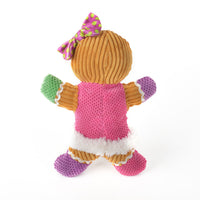 HKM-2999229 Gingerbread Man Plush Dog Toy - Blue & Pink Christmas Sounding Toy (23x20x5cm)