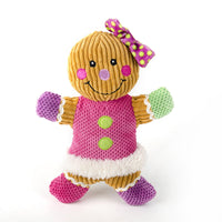 HKM-2999229 Gingerbread Man Plush Dog Toy - Blue & Pink Christmas Sounding Toy (23x20x5cm)