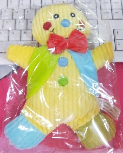HKM-2999229 Gingerbread Man Plush Dog Toy - Blue & Pink Christmas Sounding Toy (23x20x5cm)