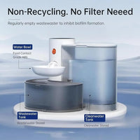 HKM-299923 Wireless Automatic Cat Water Fountain with Rechargeable Dispenser for Pet Hydration