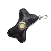 HKM-3000637 Portable PU Leather Pet Waste Bag Holder - Stylish Design with Trash Bags Included