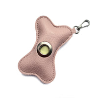 HKM-3000637 Portable PU Leather Pet Waste Bag Holder - Stylish Design with Trash Bags Included