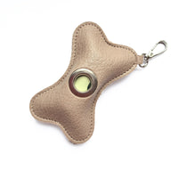 HKM-3000637 Portable PU Leather Pet Waste Bag Holder - Stylish Design with Trash Bags Included