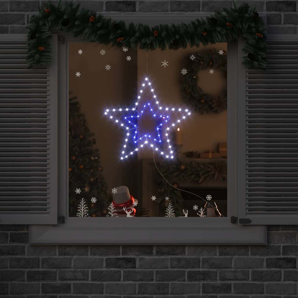 HKM-300115 Illuminated Poinsettia Star - Cool White Iron Décor for Indoor & Outdoor Christmas Decorations (51.5 x 50 cm)