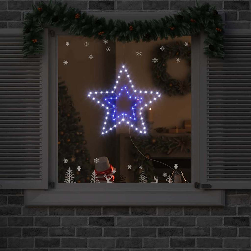 HKM-300115 Illuminated Poinsettia Star - Cool White Iron Décor for Indoor & Outdoor Christmas Decorations (51.5 x 50 cm)