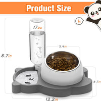 HKM-3001661 Tilted Elevated Stainless Steel Cat and Dog Bowls with Automatic Water Dispenser