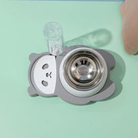 HKM-3001661 Tilted Elevated Stainless Steel Cat and Dog Bowls with Automatic Water Dispenser