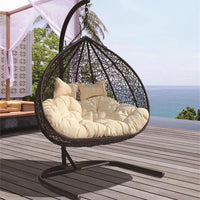 HKM-300179 Outdoor Rattan Swing Pod Double Seater Chair for Garden or Patio