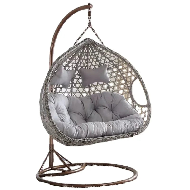 HKM-300179 Outdoor Rattan Swing Pod Double Seater Chair for Garden or Patio