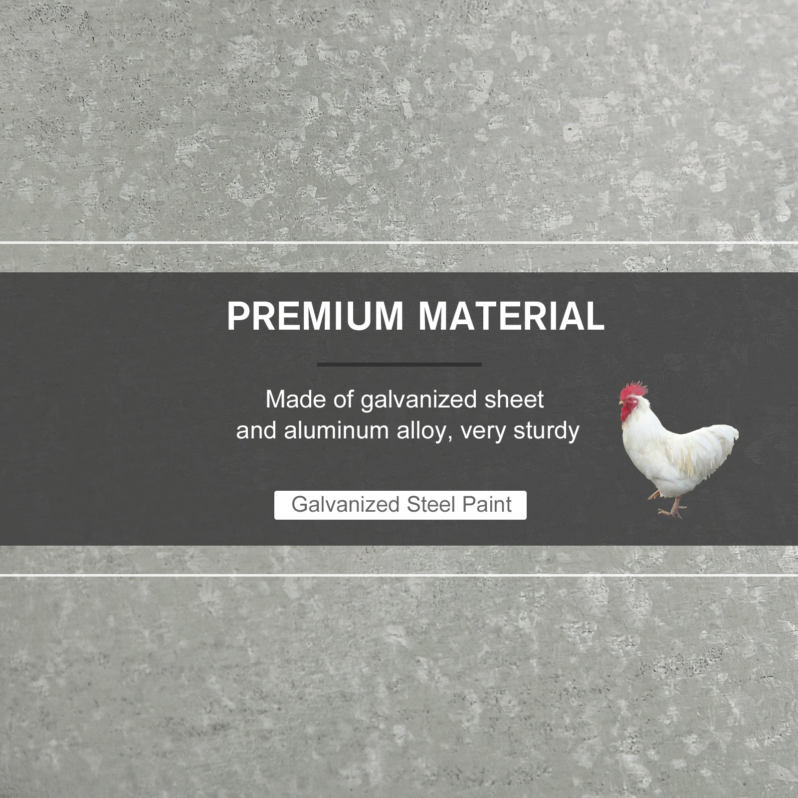 HKM-3002045 30 lbs Capacity Automatic Chicken Feeder - Galvanized Steel & Aluminum, Weatherproof Design