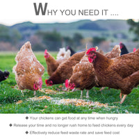HKM-3002045 30 lbs Capacity Automatic Chicken Feeder - Galvanized Steel & Aluminum, Weatherproof Design