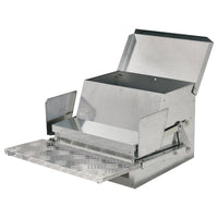 HKM-3002045 30 lbs Capacity Automatic Chicken Feeder - Galvanized Steel & Aluminum, Weatherproof Design