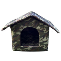 HKM-3002429 Outdoor Waterproof Foldable Cat House - Removable & Washable Pet Nest in Black and Camouflage