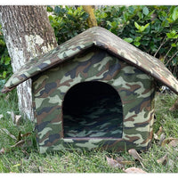 HKM-3002429 Outdoor Waterproof Foldable Cat House - Removable & Washable Pet Nest in Black and Camouflage