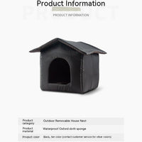 HKM-3002429 Outdoor Waterproof Foldable Cat House - Removable & Washable Pet Nest in Black and Camouflage