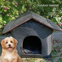 HKM-3002429 Outdoor Waterproof Foldable Cat House - Removable & Washable Pet Nest in Black and Camouflage