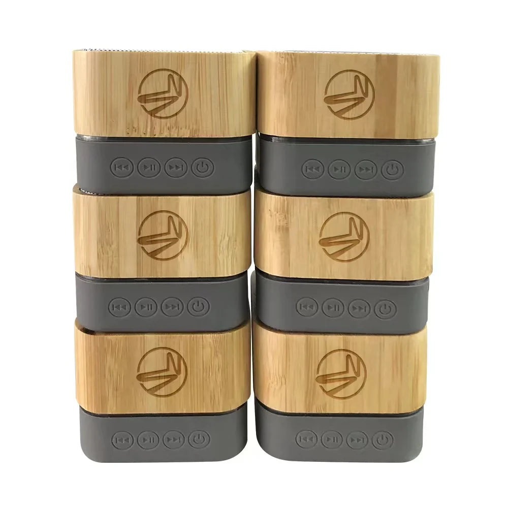 HKM-300307 Bamboo Wood Portable Bluetooth Speaker for Outdoor Travel and Camping