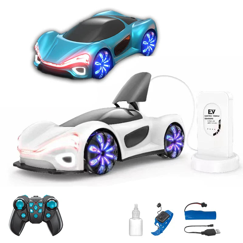 HKM-300307 New Energy Double Spray Mist RC Drift Car with Flashing Lights - 4-Channel Remote Control Vehicle