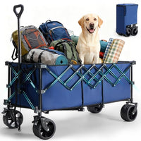 HKM-3003197 Extra-Long Heavy-Duty Foldable Trolley with 440 lb Capacity and All-Terrain Wheels