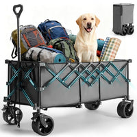 HKM-3003197 Extra-Long Heavy-Duty Foldable Trolley with 440 lb Capacity and All-Terrain Wheels