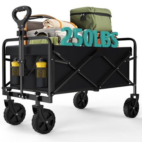 HKM-3003197 Extra-Long Heavy-Duty Foldable Trolley with 440 lb Capacity and All-Terrain Wheels