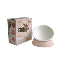 HKM-3004349 Tilted Cat and Dog Bowl with 360-Degree Free Tilt Design, Easy to Clean Resin Material