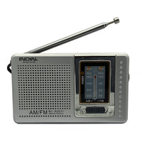 HKM-300627 Portable FM/AM Radio Player for Seniors - Mono Channel, Built-in Speaker, Silver Gray Finish