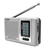 HKM-300627 Portable FM/AM Radio Player for Seniors - Mono Channel, Built-in Speaker, Silver Gray Finish
