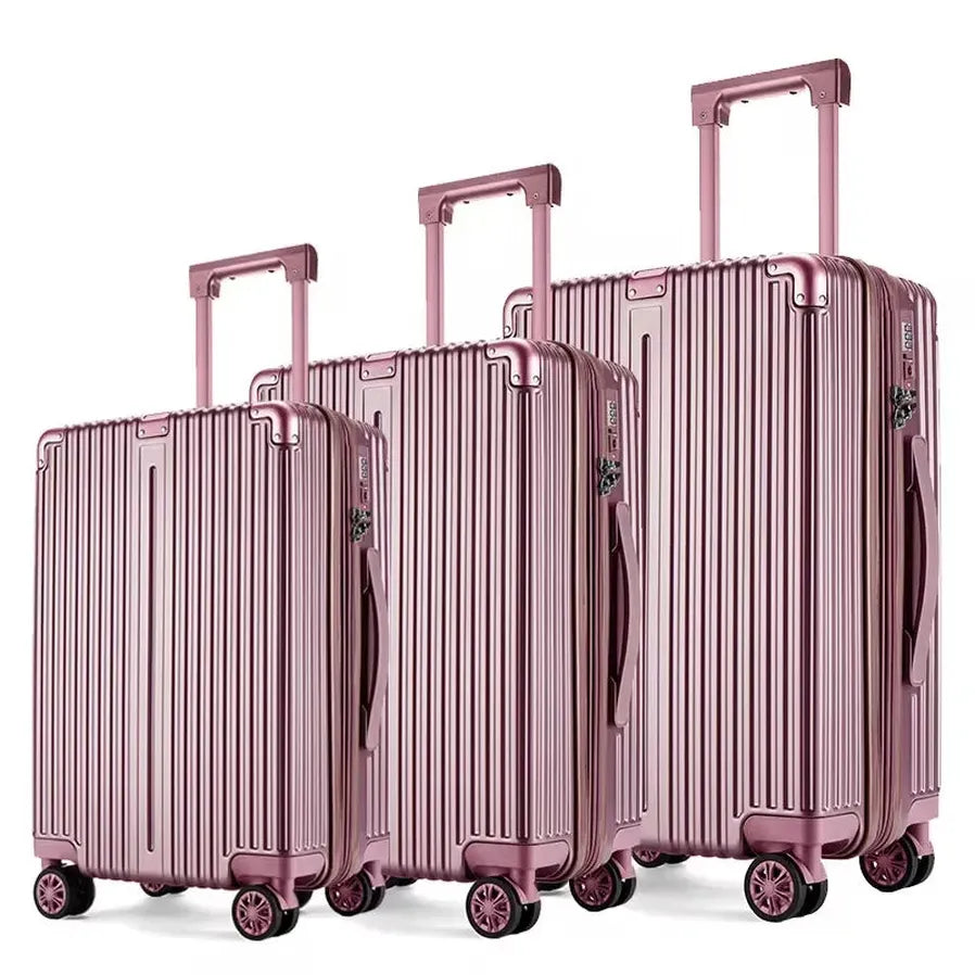 HKM-300691 Travel Luggage Set of 3 – Durable 4-Wheel Carry-On Suitcases Ideal for All Journeys