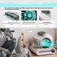 HKM-300755 Automatic Smart Self-Cleaning Cat Litter Box with Odor Control and Large Capacity