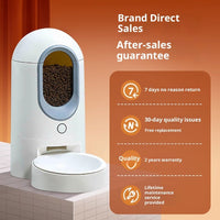 HKM-3007933 Smart Wifi Enabled Pet Feeder and Water Dispenser - 2.6L Stainless Steel and Ceramic Options
