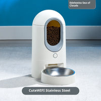 HKM-3007933 Smart Wifi Enabled Pet Feeder and Water Dispenser - 2.6L Stainless Steel and Ceramic Options