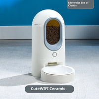 HKM-3007933 Smart Wifi Enabled Pet Feeder and Water Dispenser - 2.6L Stainless Steel and Ceramic Options