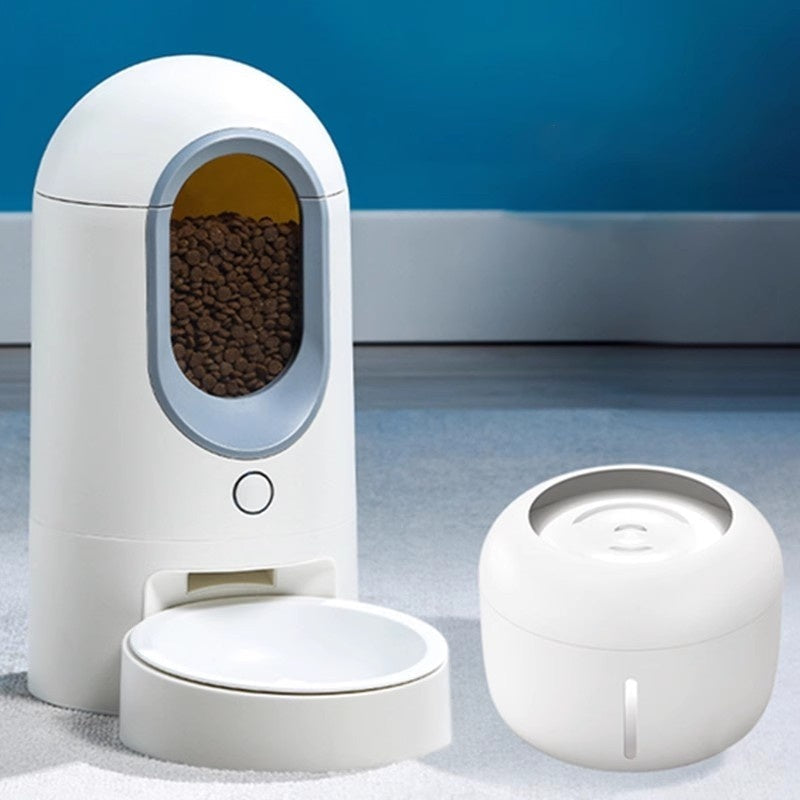 HKM-3007933 Smart Wifi Enabled Pet Feeder and Water Dispenser - 2.6L Stainless Steel and Ceramic Options