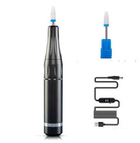 HKM-300819 Electric Nail Polisher with USB Charging - 35000RPM Portable Nail Tool in Galaxy Silver, Space Gray, and Classic Black