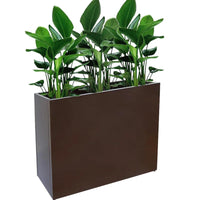 HKM-300819 Tall Metal Planter Box for Outdoor Plants and Trash Enclosure - Classic Design in White, Grey, or Brown
