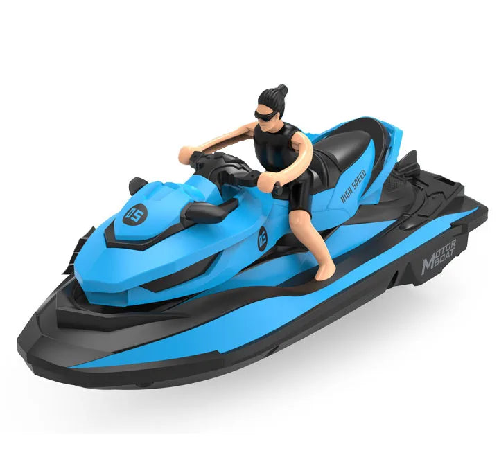 HKM-300883 Mini Remote-Controlled Waterproof Motorboat for Water Racing Games, Suitable for Ages 5 and Up, Outdoor Fun