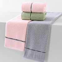 HKM-300883 Thick Absorbent Pure Cotton Towel in Green, Pink, and Gray