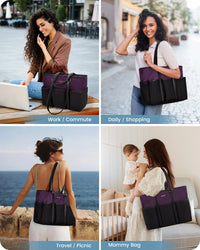 HKM-301011 Professional Multi-Pocket Laptop Tote Bag for Daily Use and Diaper Essentials