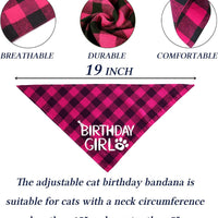 HKM-3010493 Sapphire Blue & Rose Red Cartoon Pet Birthday Hat, Triangle Scarf, Bow Tie Set