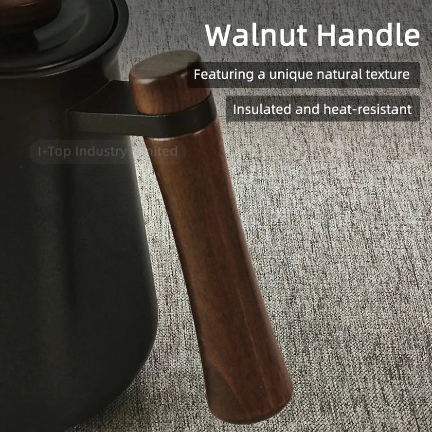 HKM-301075 304 Stainless Steel Hexagonal Design Pour Over Coffee Kettle with Slender Spout