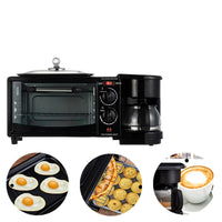 HKM-301203 3-in-1 Electric Breakfast Machine with Oven, Coffee Maker, and Toaster Oven